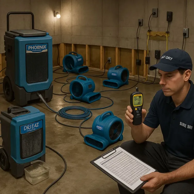 Structural Drying and Dehumidification process in Mills County, TX